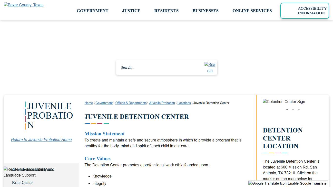 Juvenile Detention Center Bexar County, TX - Official Website