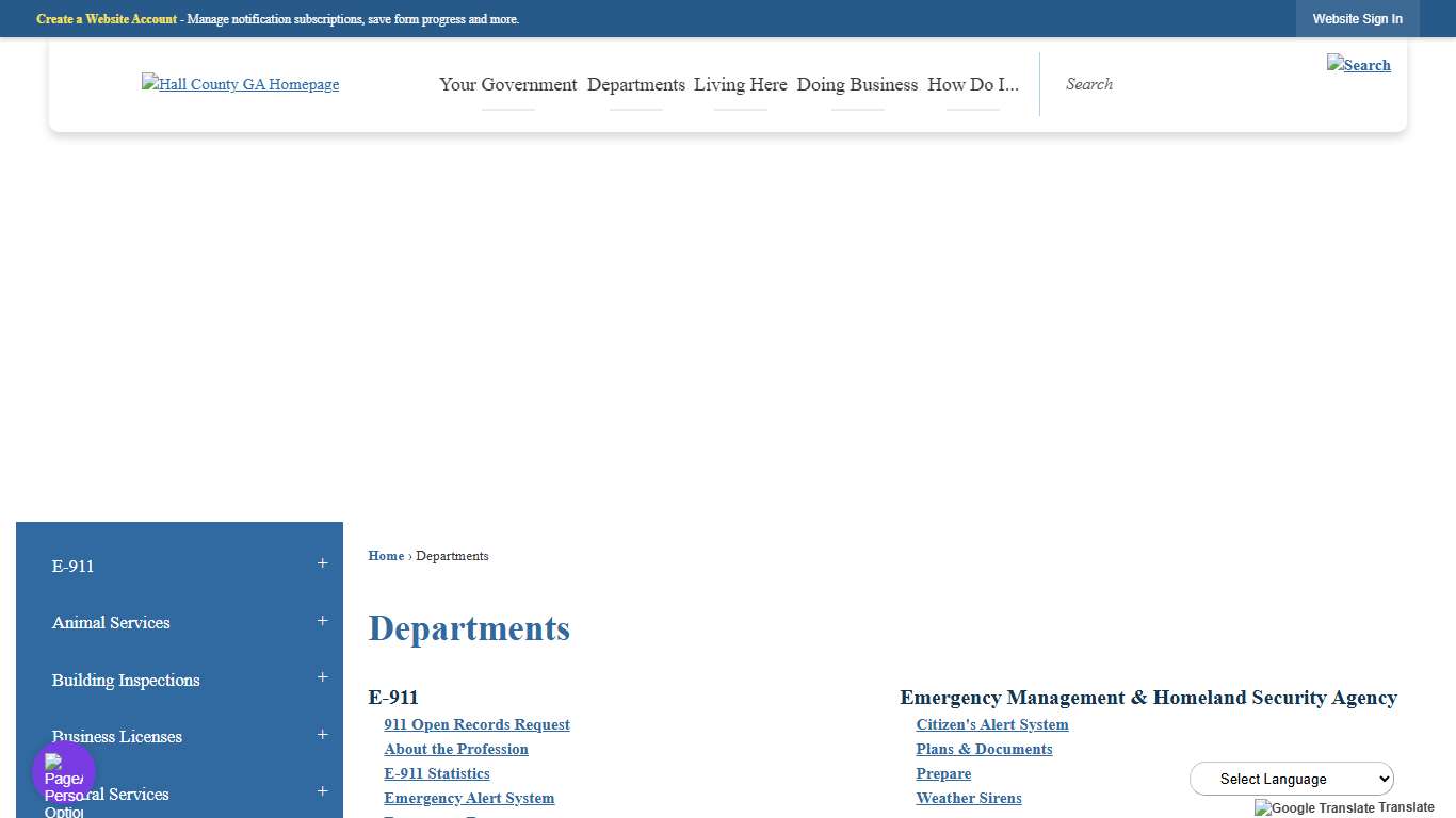 Departments Hall County, GA - Official Website